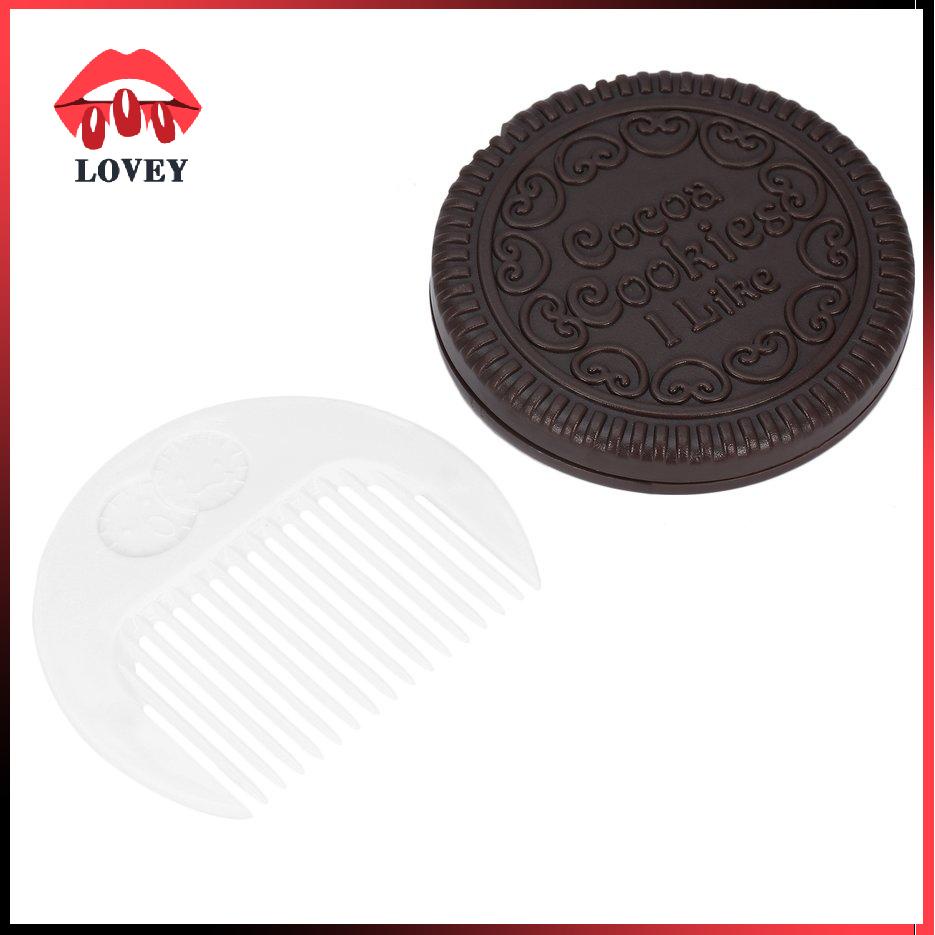 lovey★Cute Girl Chocolate Cookie Shape Design Cosmetic Mirror Makeup Chocolate Comb