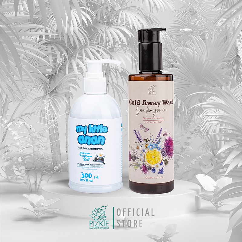 Combo chăm sóc cơ thể bé yêu: Dầu gội thảo dược My Little AnAn + Sữa tắm giữ ấm