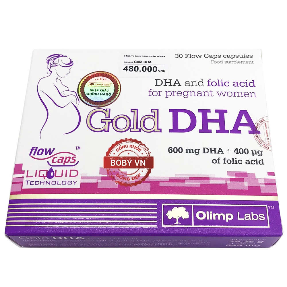 Gold DHA - Bổ sung DHA và folic acid cho phụ nữ có thai và cho con bú chính hãng Ba Lan