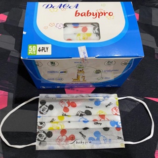 Khẩu trang y tế trẻ em chuột Mickey 4 lớp hộp 50 cái