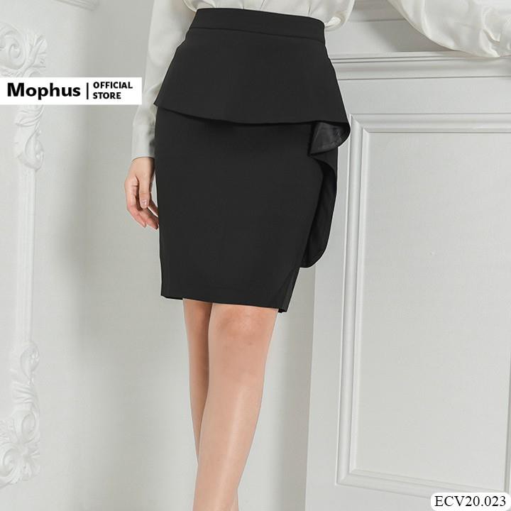 Chân váy công sở Mophus ECV20023 ôm nhún bèo, chân váy bút chì cao cấp xẻ sau | BigBuy360 - bigbuy360.vn
