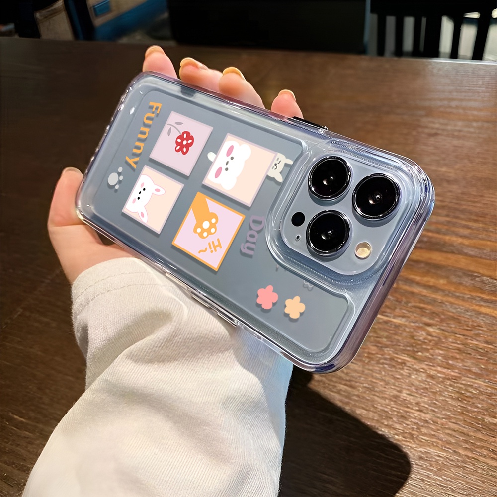 Ốp Điện Thoại Trong Suốt Họa Tiết Hoa &amp; Bàn Chân Mèo Cho iphone 14 Plus 11 13promax 12 7Plus X XS Max 7 8 SE 2020