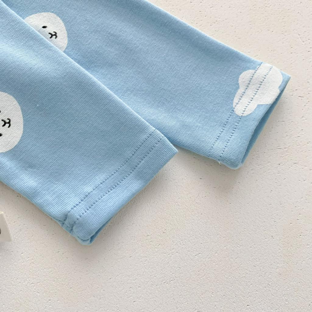 Bộ Áo Liền Quần Tay Dài In Hình Thỏ Dễ Thương Kèm Mũ Thời Trang Mùa Xuân Cho Bé Sơ