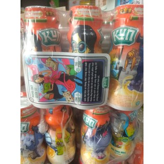 Lốc 6 chai sữa chua uống Kun hương cam, dâu ( 6 chai x 90ml)