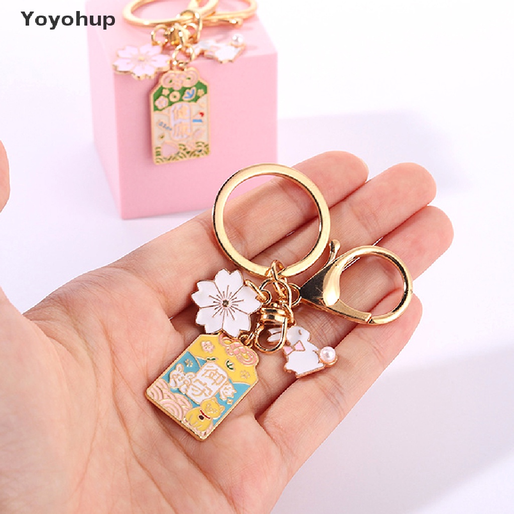 Móc khóa hình mèo may mắn phong cách Nhật Bản