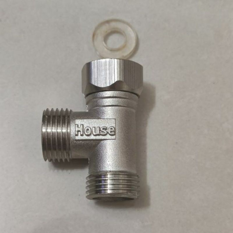 CHỮ T CẦU - TÊ CHIA NƯỚC 2 ĐẦU REN NGOÀI + 1 ĐẦU REN ỐC + 1 RON PHI 021
