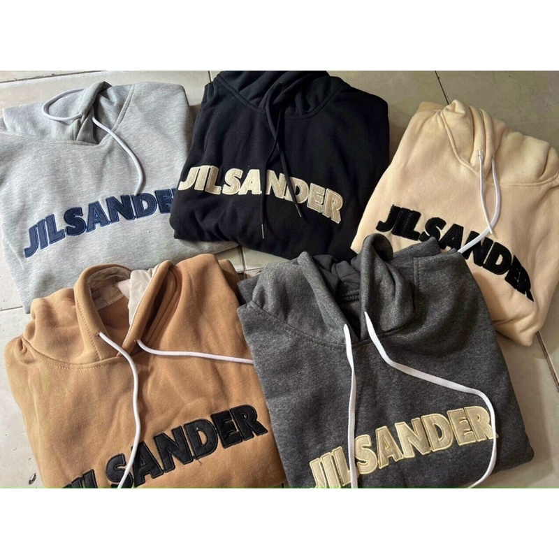 Áo khoác hoodie chui đầu nỉ ngoại tay phồng Jilsander unisex ulzzang nam nữ