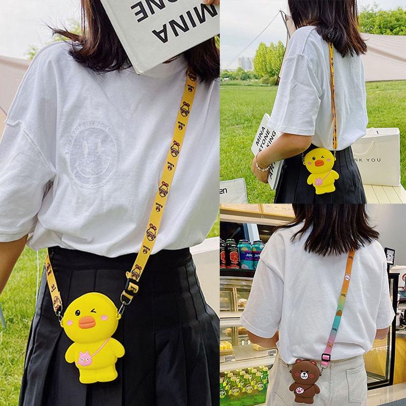 Túi đeo chéo kiểu dáng hoạt hình dễ thương có khóa kéo xinh xắn cho bé gái