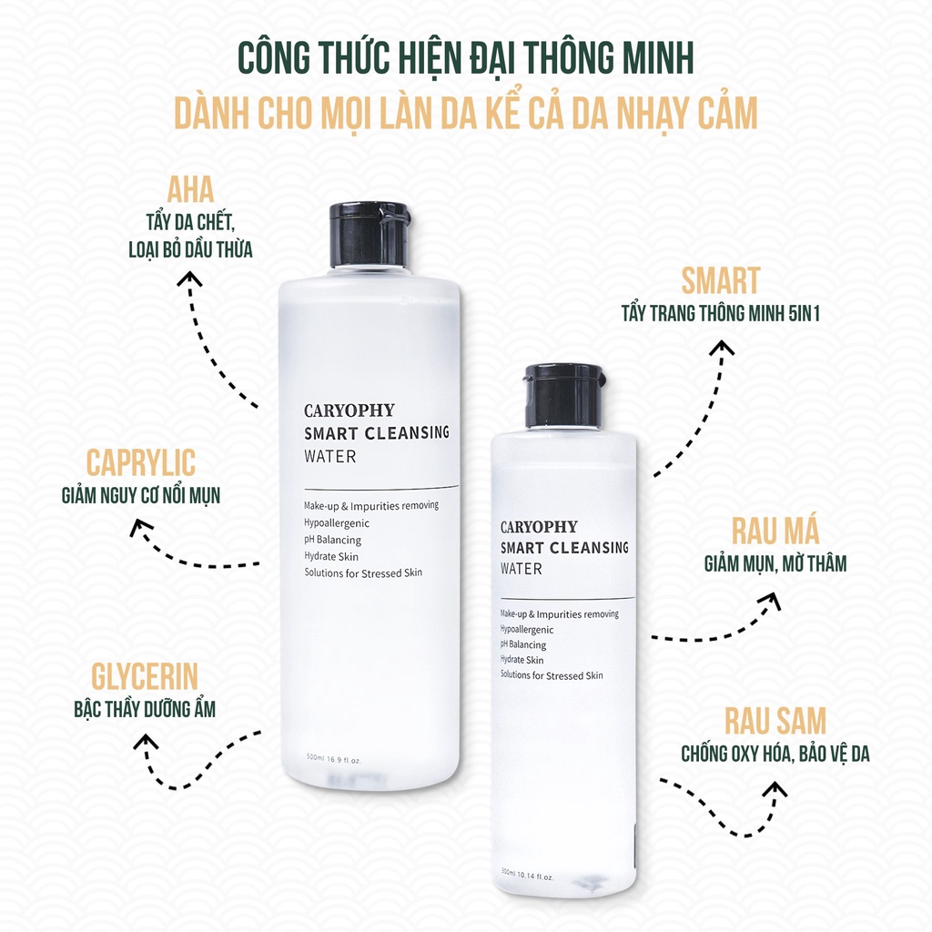 Nước tẩy Trang Thông Minh Caryophy Smart Cleansing Water