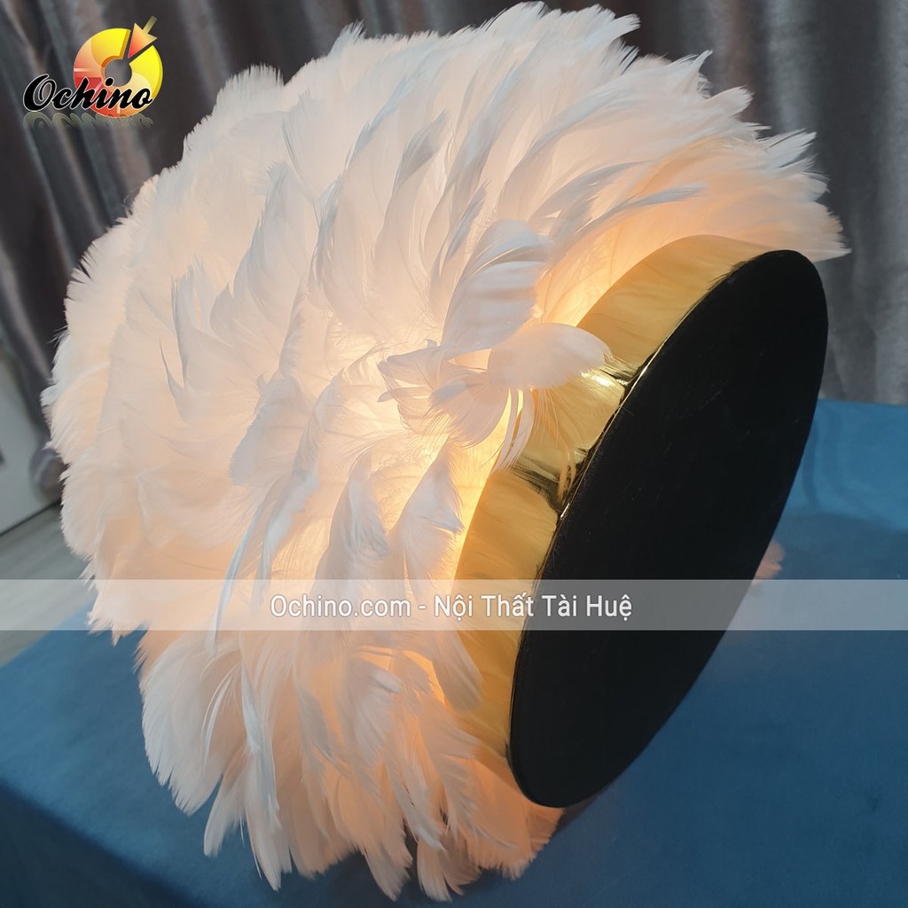 Đèn lông vũ  trang trí Hình Mây chân thấp mạ vàng sang chảnh ( Có Sẵn)