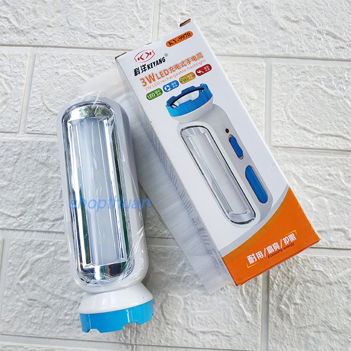 Đèn Pin Sạc 2 Trong 1 Keyang KY-9970 - Kích thước 16 x 5 x 5cm