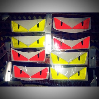 Tem mắt Fendi phản quang dán xe, nón bh, vali,...