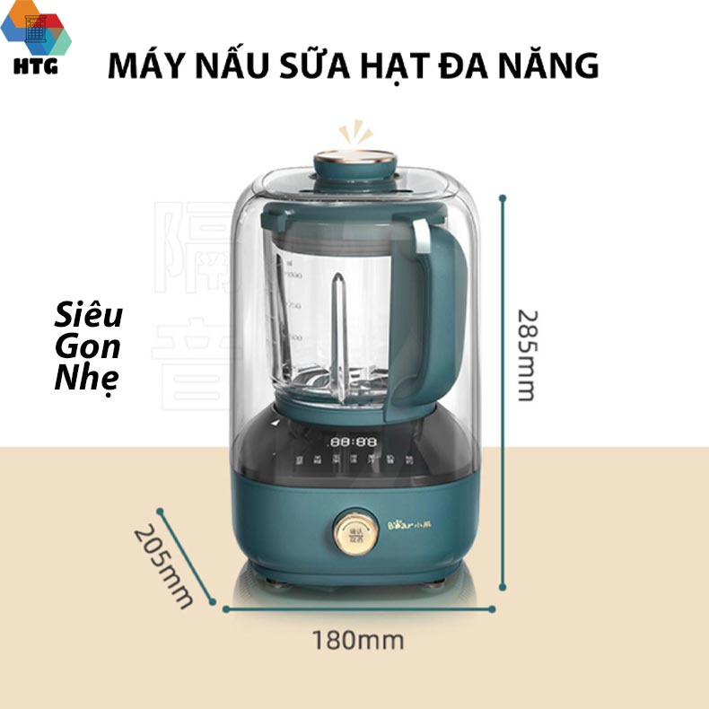 Máy làm sữa hạt đa năng Bear PBJ B06-W01 độ ồn thấp, nấu cháo, súp, xay sinh tố, nước ép, hẹn giờ thông minh, chính hãng