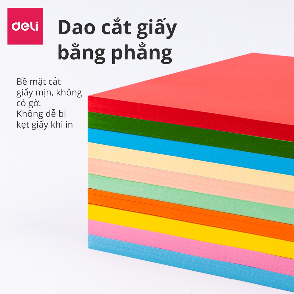 Giấy in nhiều màu khổ A4 Deli - Định lượng 80gsm - 100 trang/tệp - 2 tông màu pastel / sặc sỡ - 7788