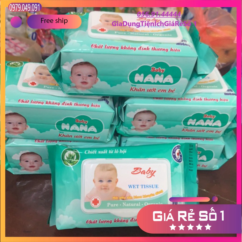⚡️⚡️ Giấy Ướt Baby Nana Gói 100 Miếng ⚡️⚡️
