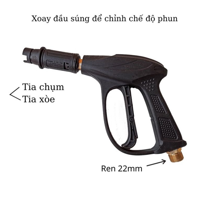 Súng xịt rửa xe dùng cho máy xách tay có hai loại chân to và chân bé