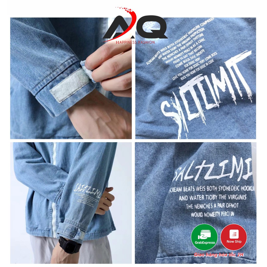 Áo khoác jean Nam Nữ Liền Mũ Cao Cấp Đẹp áo khoác bò Jeans Nam Nỉ Phối Liền Mũ chống nắng Unisex -QSTORE