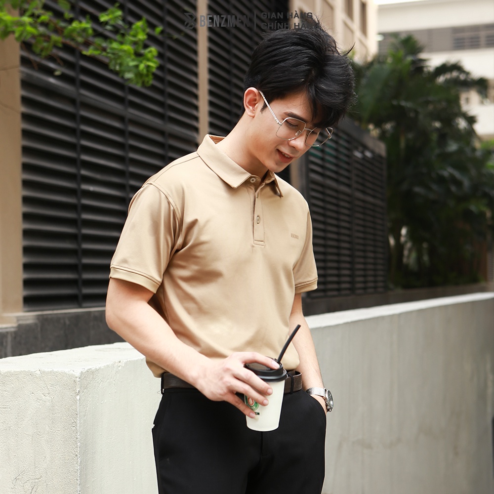 Áo Polo Nam Benzmen, Áo Thun Nam Có Cổ Thiết Kế Trẻ Trung Thanh Lịch, Chất Liệu Cvc Cao Cấp Bền Màu, Hạn Chế Co Nhăn