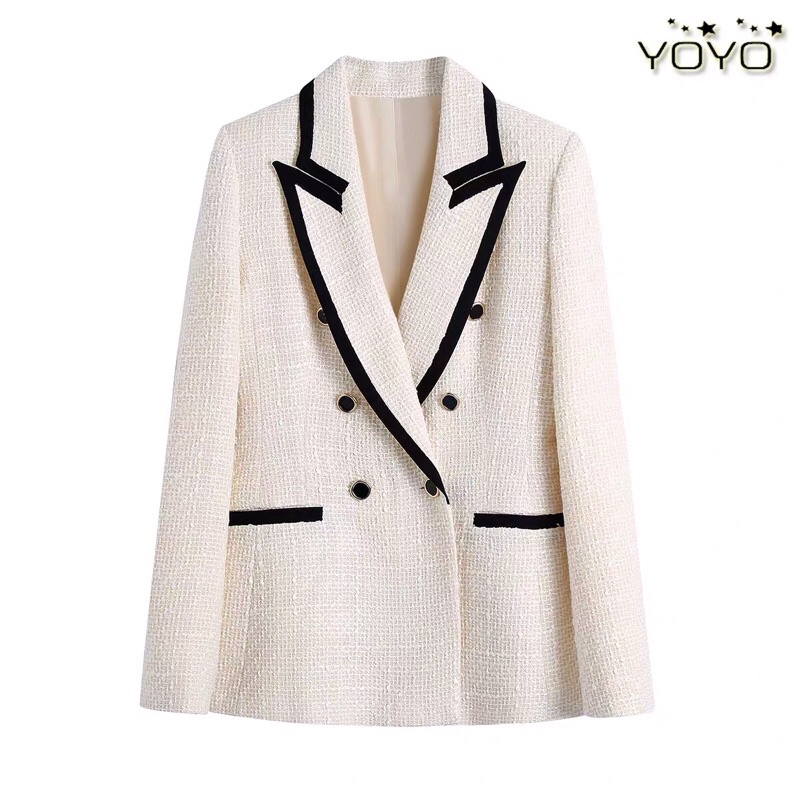 ÁO BLAZER DẠ DÁNG ZR MÀU TRẮNG | BigBuy360 - bigbuy360.vn