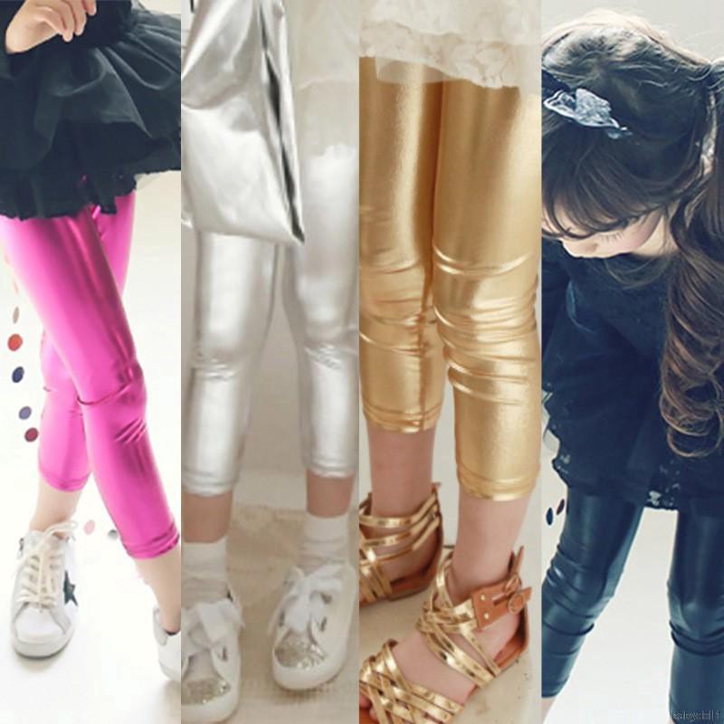 Quần Legging Màu Ánh Kim Cho Bé Gái