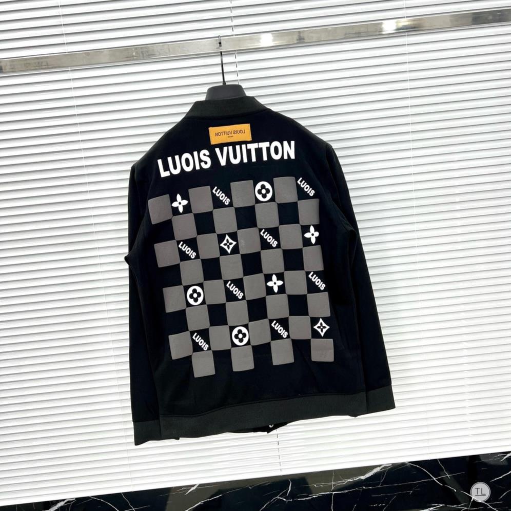[Sẵn Hàng] Áo Bomber LV Nam Thêu Hình Gấu Siêu Đẹp - Áo Khoác LV Nam In Hoạ Tiết Sau Lưng Cực Chất