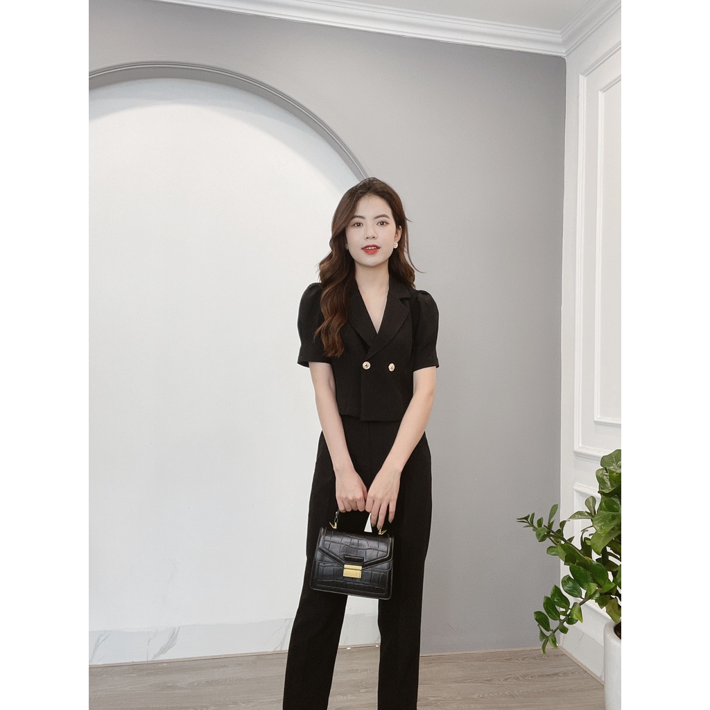 Sét Áo Vest Cộc Tay 2 Khuy Và Quần Baggy Min House