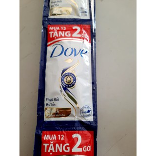 Dây 12 gói tặng 2 gói Dầu xả Dove phục hồi hư tổn