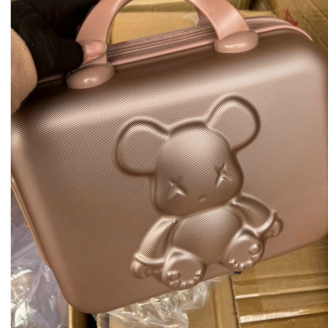 Cốp vali mini cao cấp hình gấu , cốp đựng mỹ phẩm , đồ dùng cá nhân tiện lợi