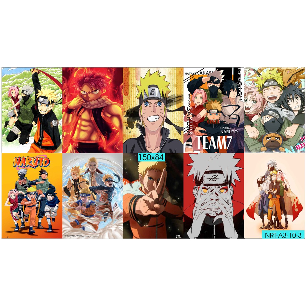 Combo Set 10 tờ Decal dán tường Hoạt Hình NARUTO