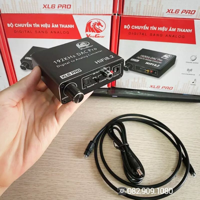 Bộ chuyển quang âm thanh Vinagear XL6 Pro Chính hãng - giúp chuyển âm thanh số ra loa