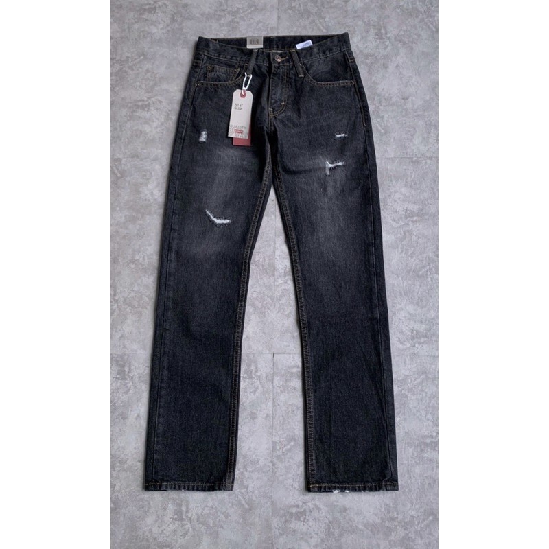 Quần Jeans nam Ống Suông cotton cao cấp khong phai màu JIKA STORE