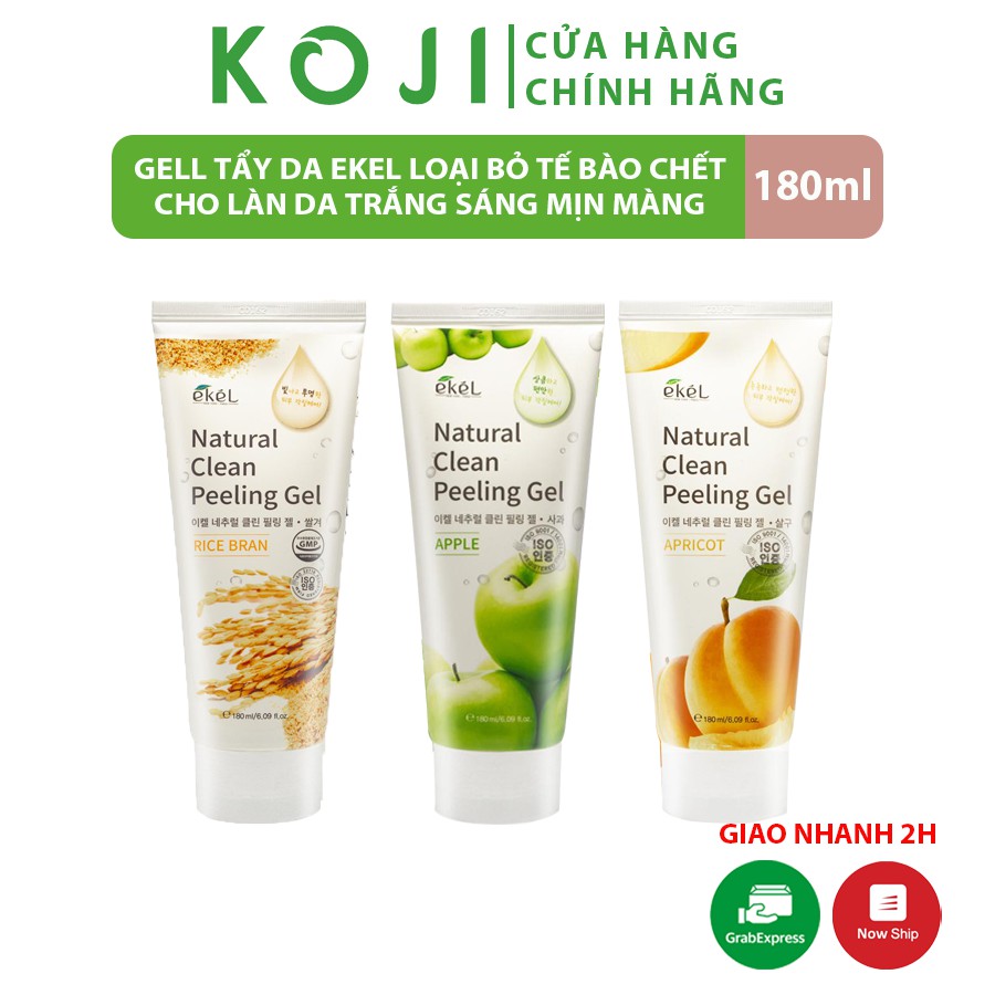 Gel Tẩy tế bào chết Ekel Hàn Quốc tinh chất mơ táo gạo giúp loại bỏ tế bào chết cho làn da trắng sáng mịn màng 180ml