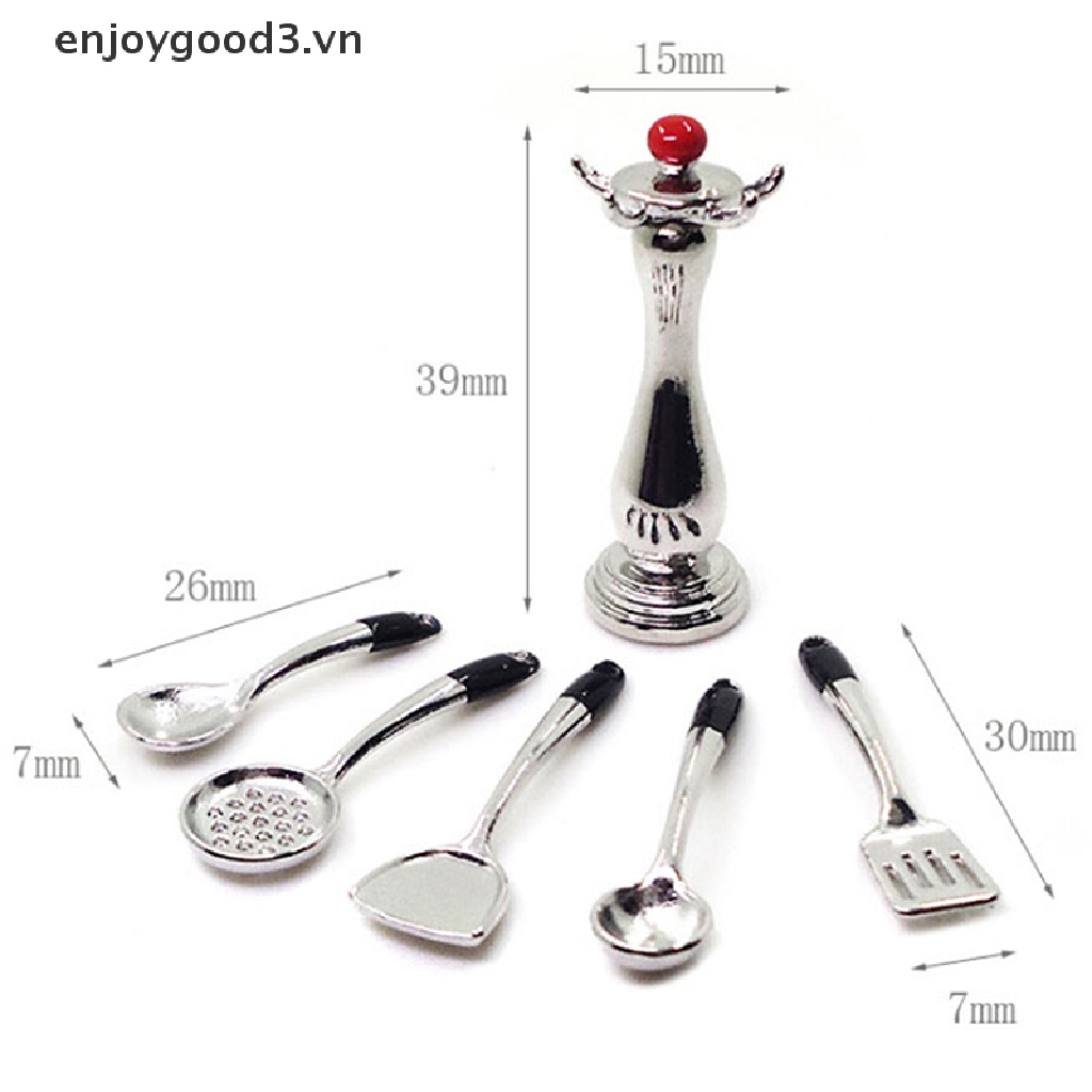 Set 6 dụng cụ làm bếp đồ chơi búp bê 1:12