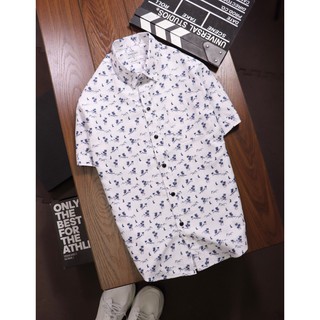 SƠ MI NAM HỌA TIẾT CÂY DỪA