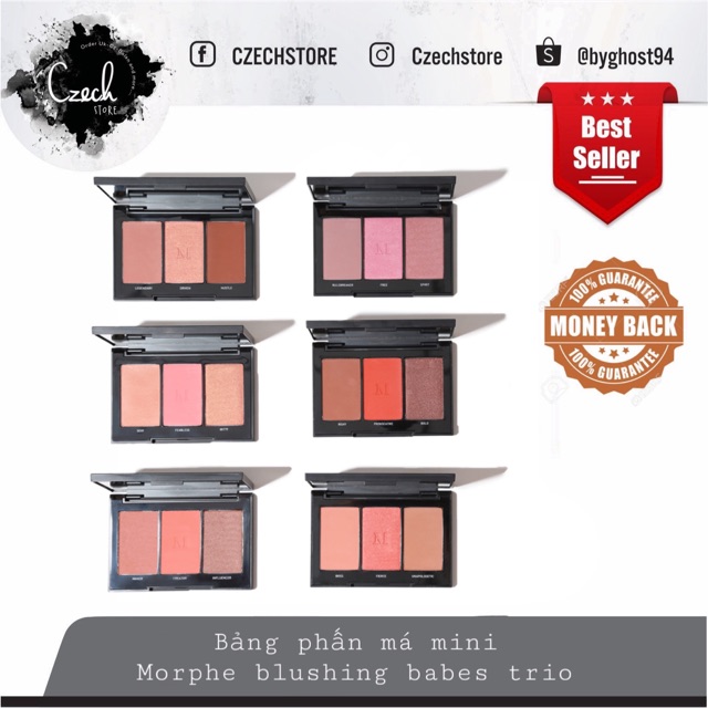 Bảng phấn má 3 ô Morphe Blushing Babes Trio