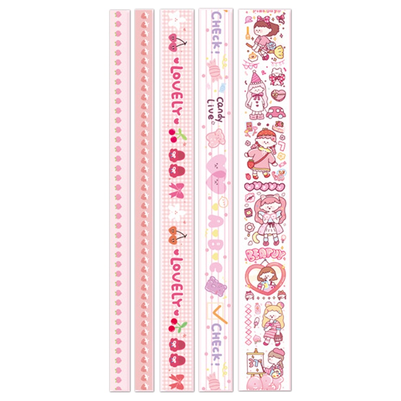 Set 5 Cuộn Băng Dính Washi DIY Đa Ứng Dụng