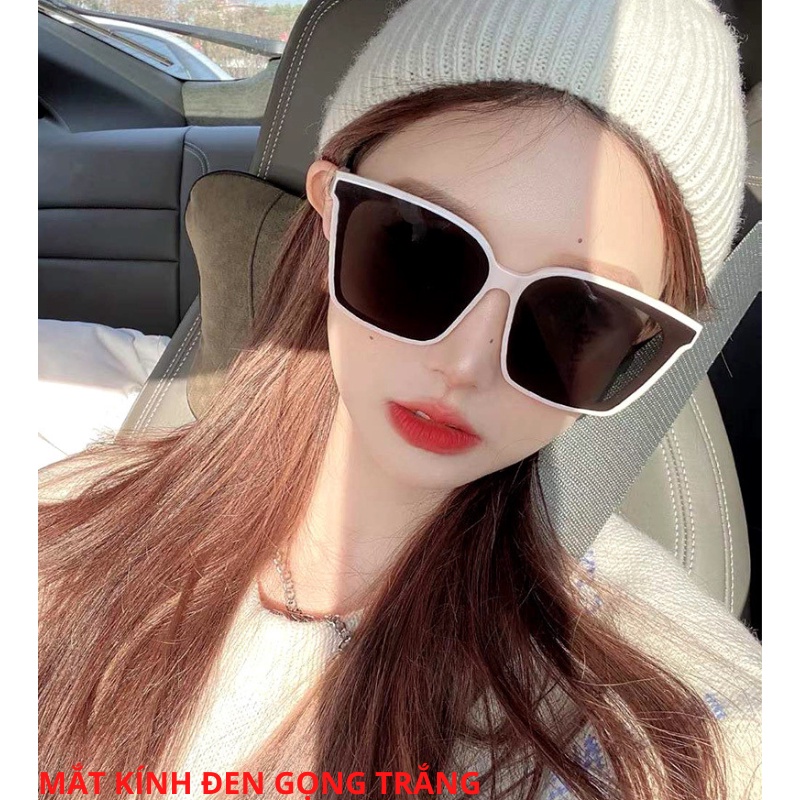 Kính mát nữ gọng vuông phong cách hàn quốc Mắt kính râm nam thời trang chống tia uv400