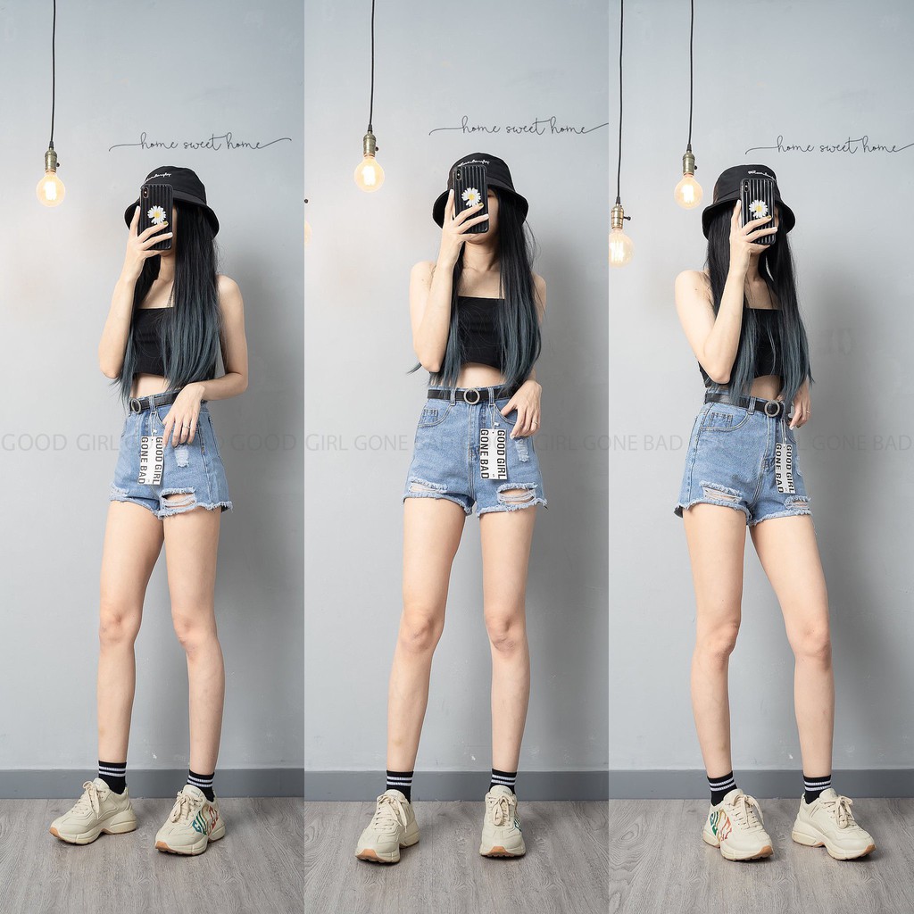 [MẪU NHÀ MẶC] QUẦN SHORT NỮ LƯNG CAO, VẢI MỀM MỊN, QUẦN ĐÙI JEAN NẮP TÚI RÁCH ÍT - {HOT TREND} | BigBuy360 - bigbuy360.vn