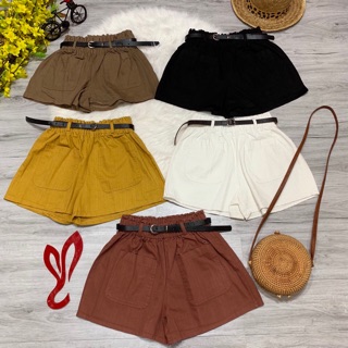 Quần sọt kaki kèm dây lưng