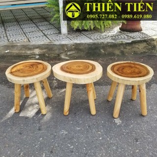 Ghế gỗ me tây tròn 4 chân