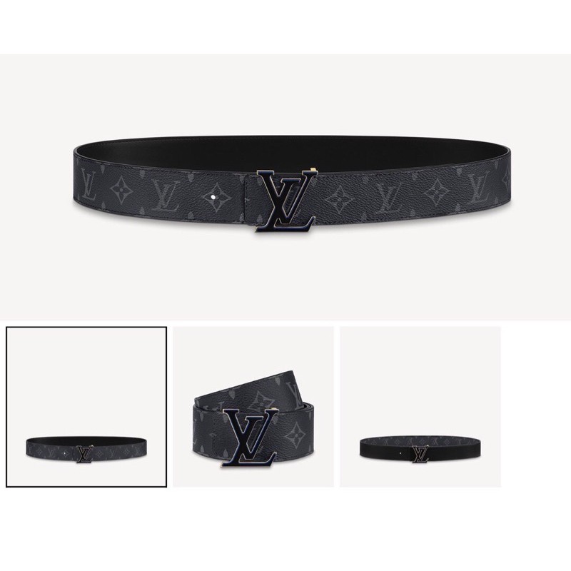 Thắt lưng da nam hai mặt dây to da in logo khoá thép chống phai màu louis vuitton LV