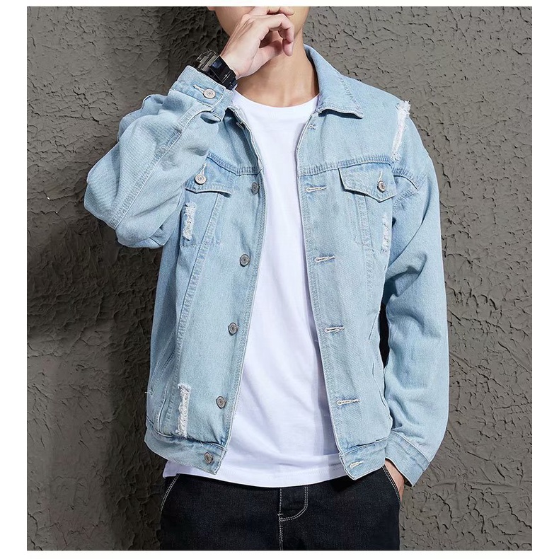 Áo khoác bò nam nữ , áo khoác jeans unisex vải không phai màu form rộng phong cách Hàn Quốc cho học sinh sinh viên