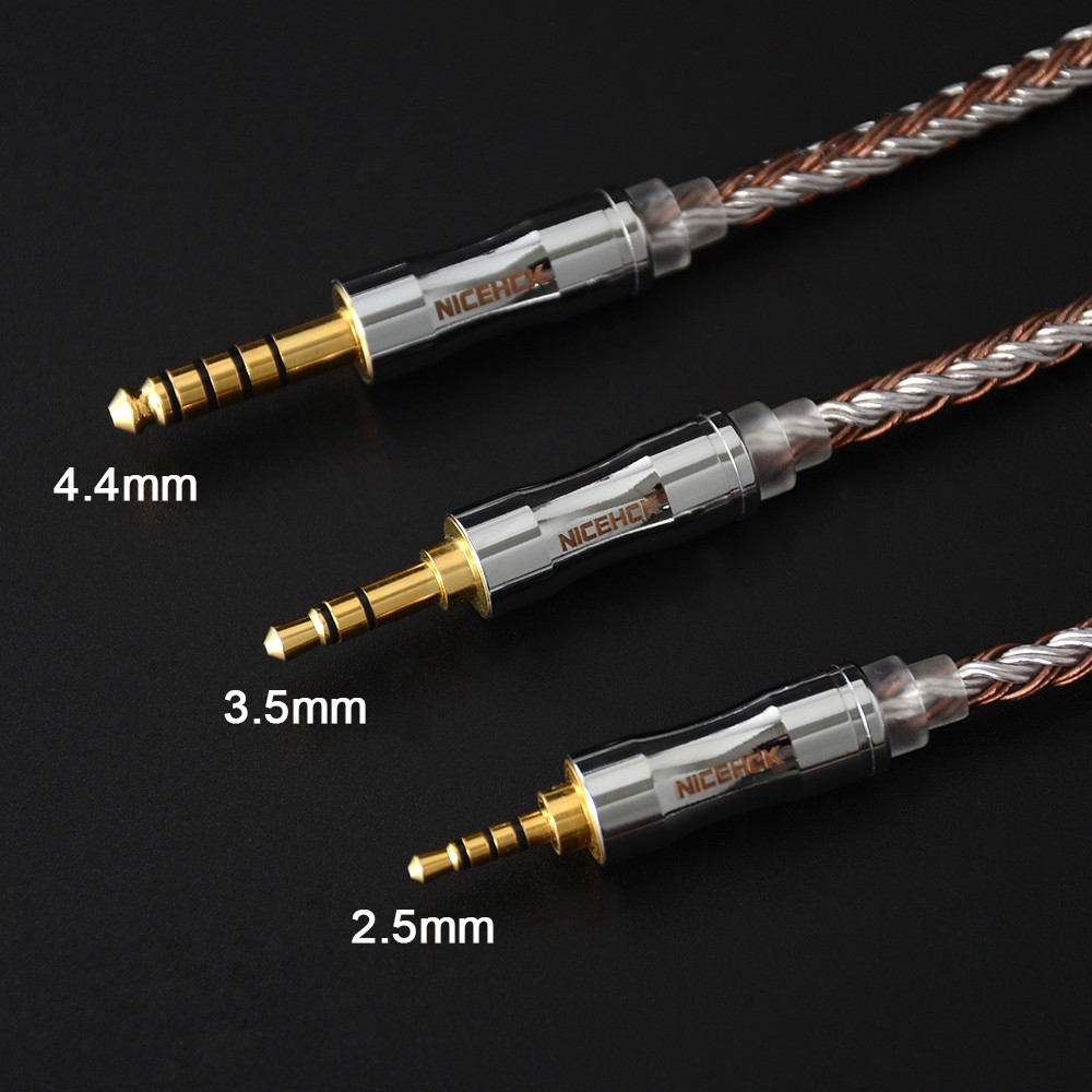 Dây cáp nối tai nghe bằng đồng mạ bạc 16 lõi 3.5 / 2.5 / 4.4mm Mmcx / 2pin / Qdc / Nx7 tiện dụng