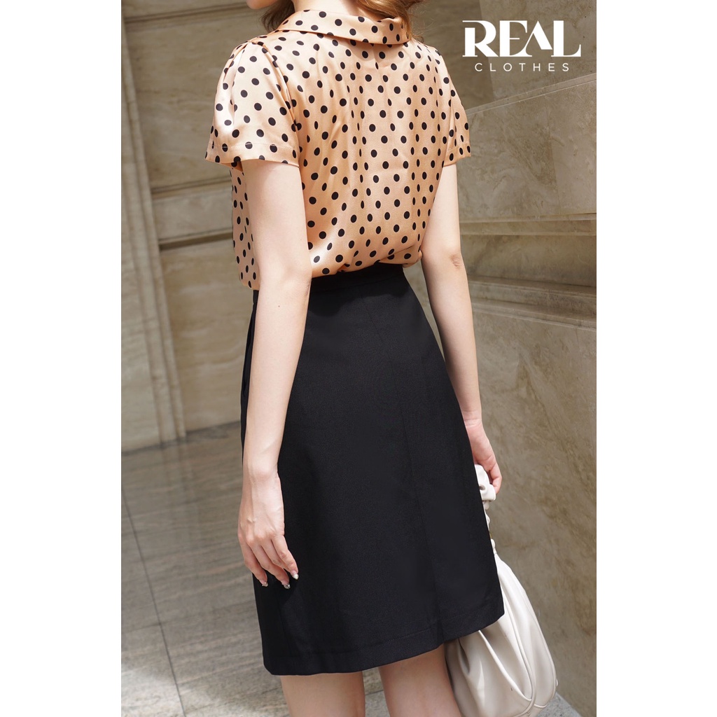 Áo mango chấm bi nâu_REAL