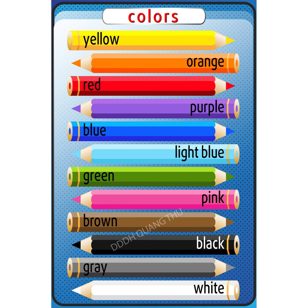 Set 6 tấm trang trí lớp Tiếng Anh A3