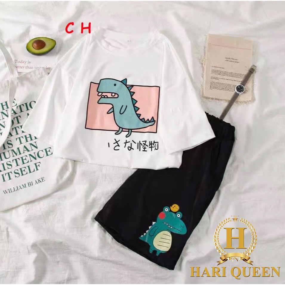 [FREE SHIP ĐƠN TỪ 50K] Sét áo khủng long ô vuông + quần đội gà