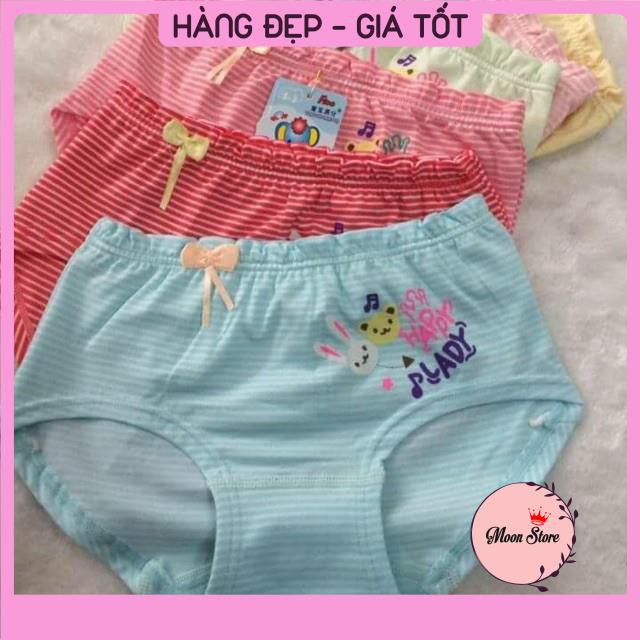 Set 10 quần lót bé gái kẻ chéo mã 0564, cotton loại 1 (video + ảnh thật)