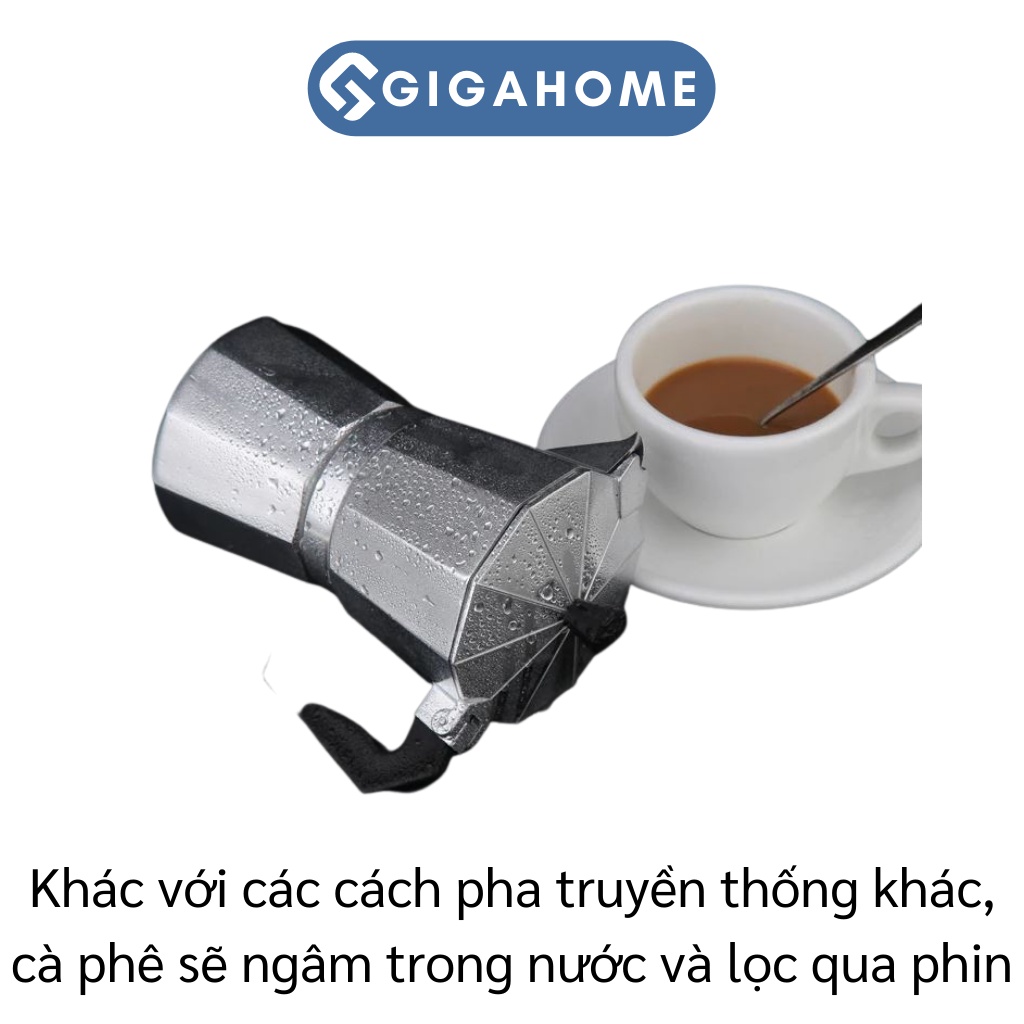 Ấm Pha Cà Phê Expresso GIGAHOME  6Cup Kiểu Ý  Tại Nhà Dung Tích 300ml 9346