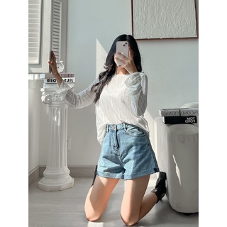 Áo cổ tròn basic tay loe dài - JA13