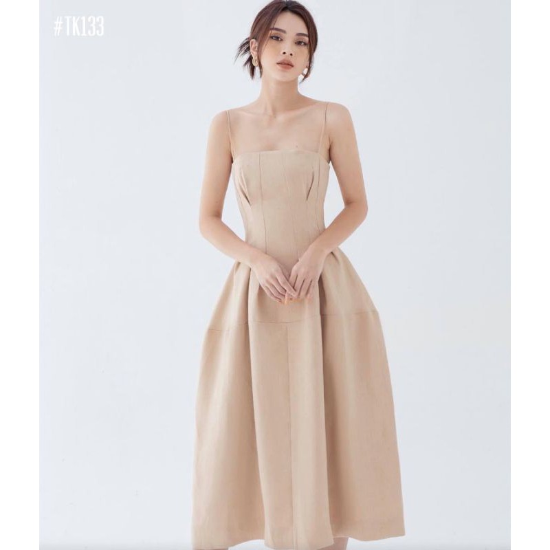 Đầm đen-nude 2 dây xòe phồng(KÈM ẢNH SHOP CHỤP) đầm dự tiệc | BigBuy360 - bigbuy360.vn